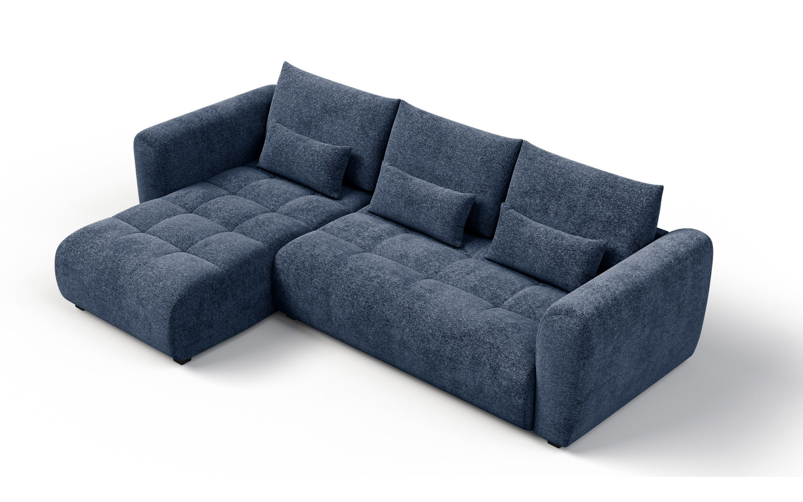 Ecksofa 4-Sitzer links SORENO, dunkelblau