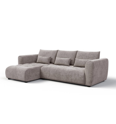 Ecksofa 4-Sitzer links SORENO, dunkelbeige
