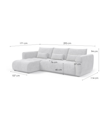 Ecksofa 4-Sitzer links SORENO, orange