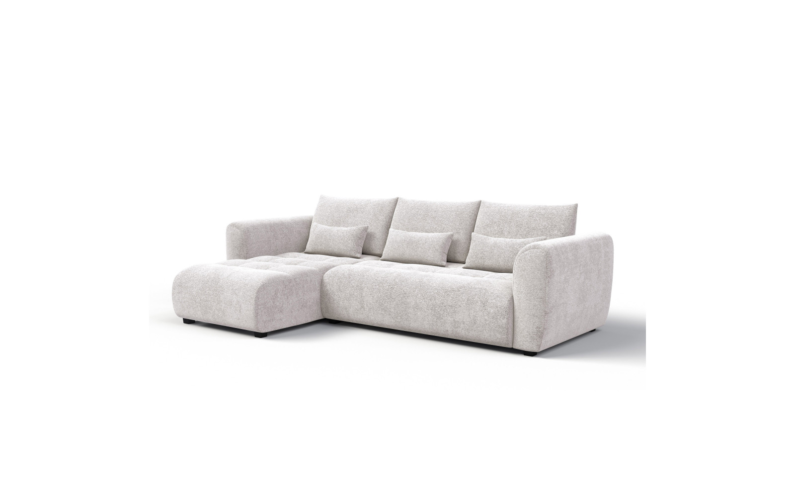 Ecksofa 4-Sitzer links SORENO, ecru