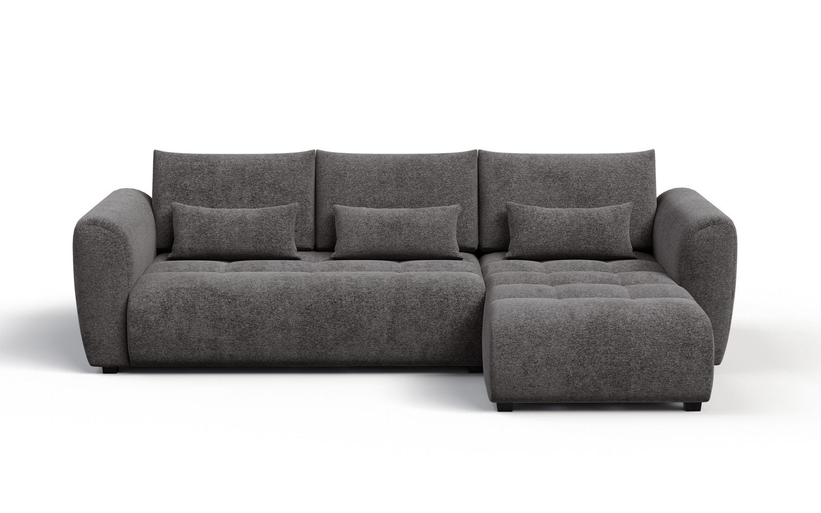 Ecksofa 4-Sitzer rechts SORENO, dunkelgrau