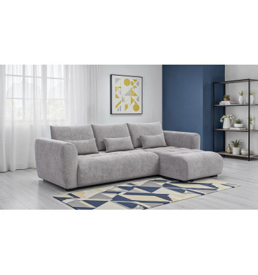 Ecksofa 4-Sitzer rechts SORENO, platingrau