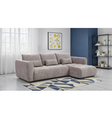 Ecksofa 4-Sitzer rechts SORENO, dunkelbeige