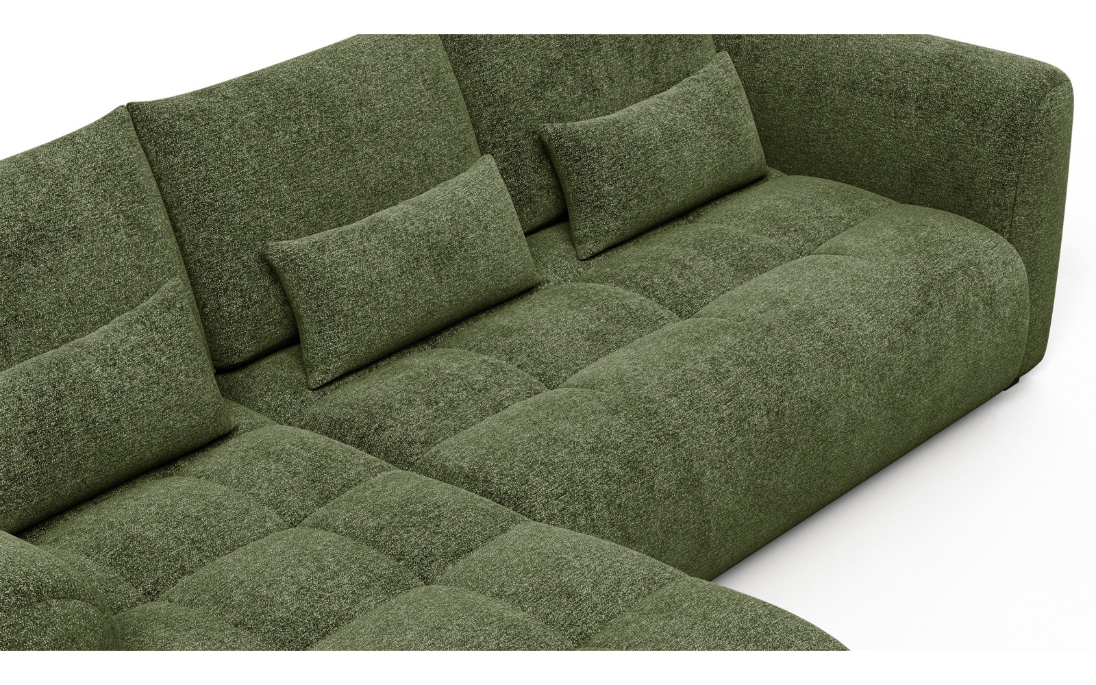 Ecksofa 4-Sitzer links SORENO, dunkelgrün