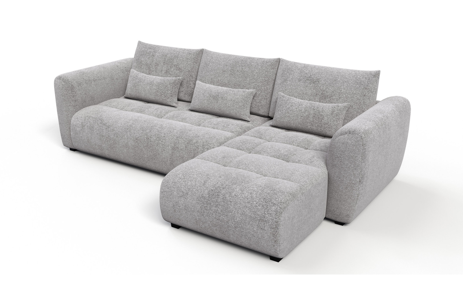 Ecksofa 4-Sitzer rechts SORENO, platingrau