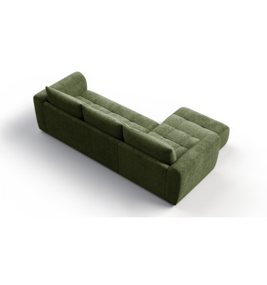Ecksofa 4-Sitzer links SORENO, dunkelgrün