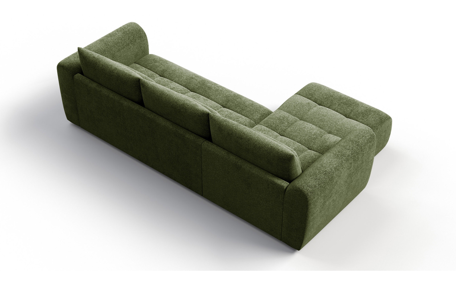 Ecksofa 4-Sitzer links SORENO, dunkelgrün