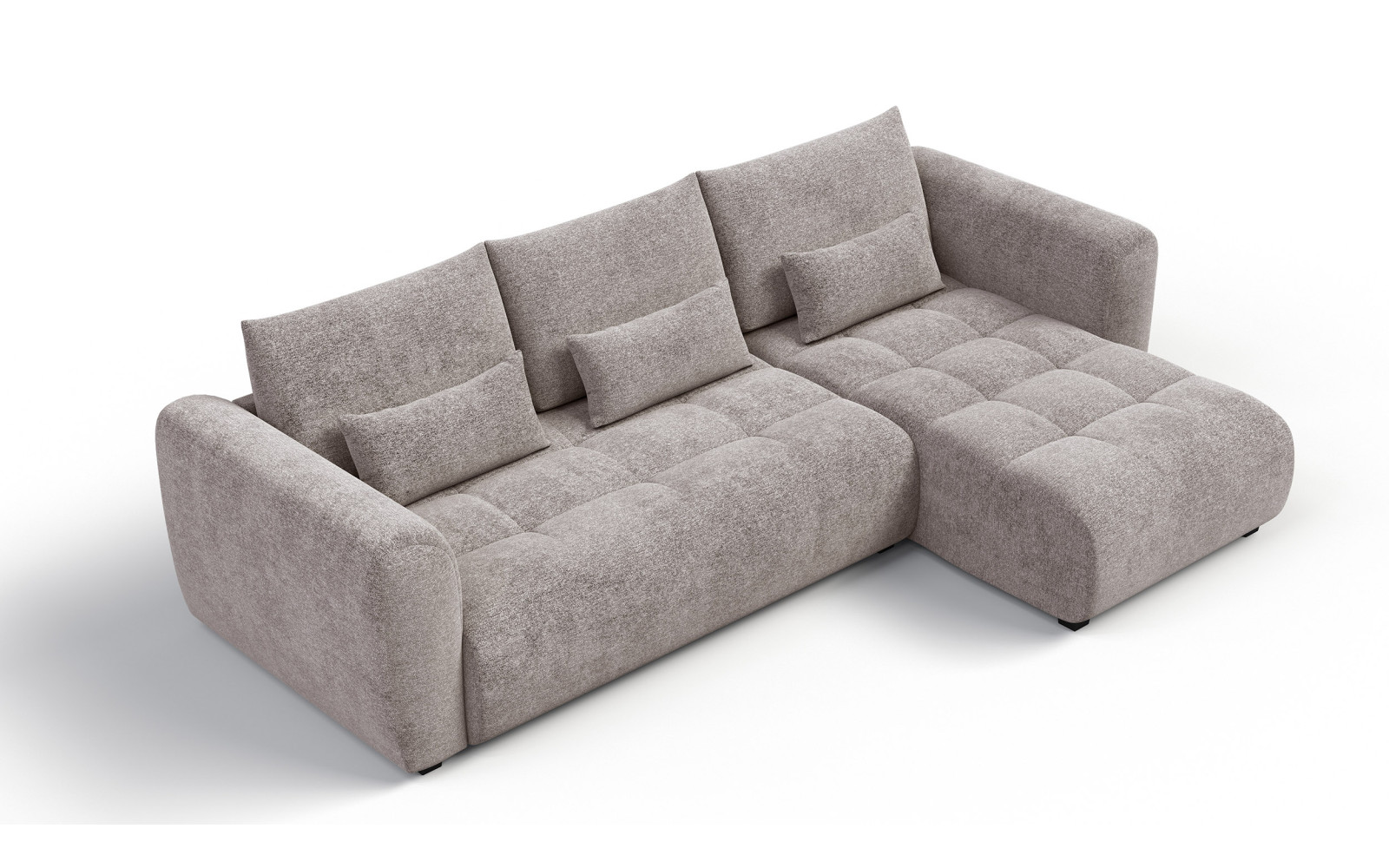 Ecksofa 4-Sitzer rechts SORENO, dunkelbeige
