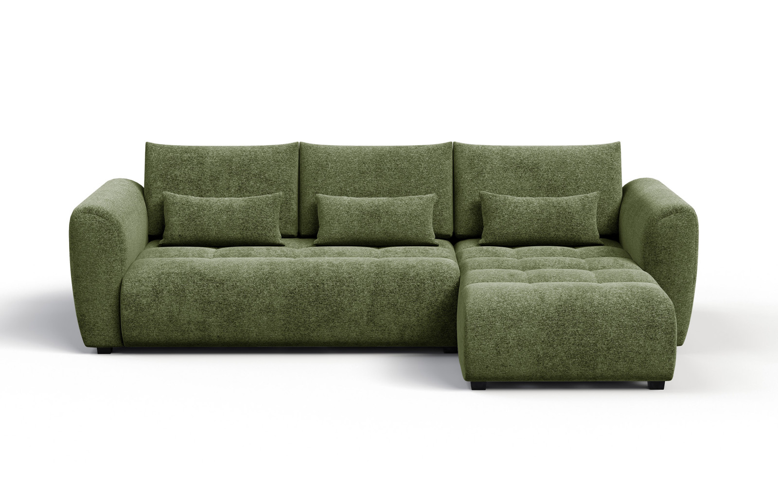 Ecksofa 4-Sitzer rechts SORENO, dunkelgrün