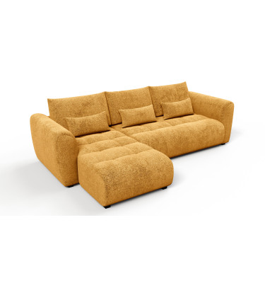 Ecksofa 4-Sitzer links SORENO, gelb