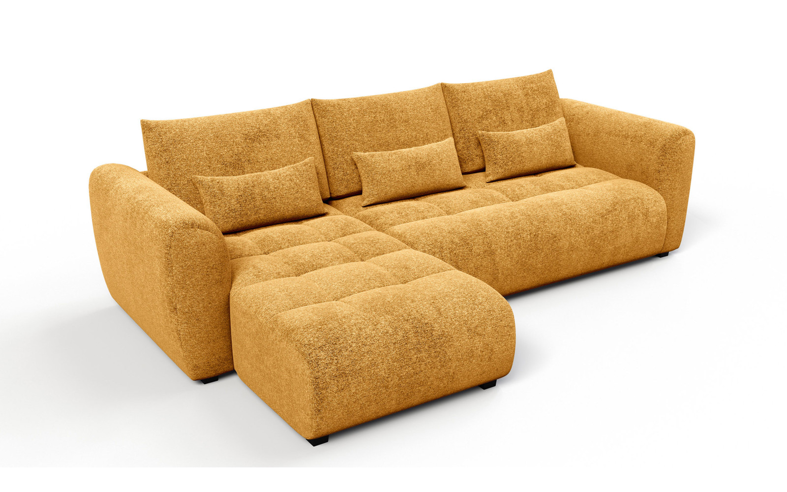 Ecksofa 4-Sitzer links SORENO, gelb