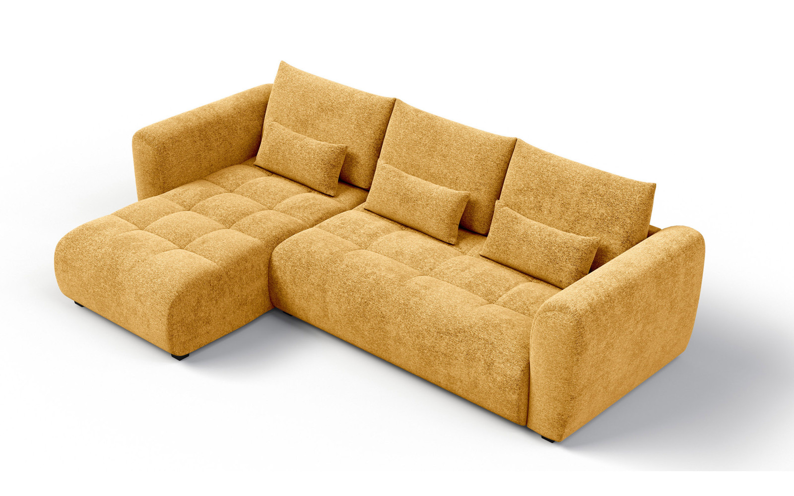 Ecksofa 4-Sitzer links SORENO, gelb