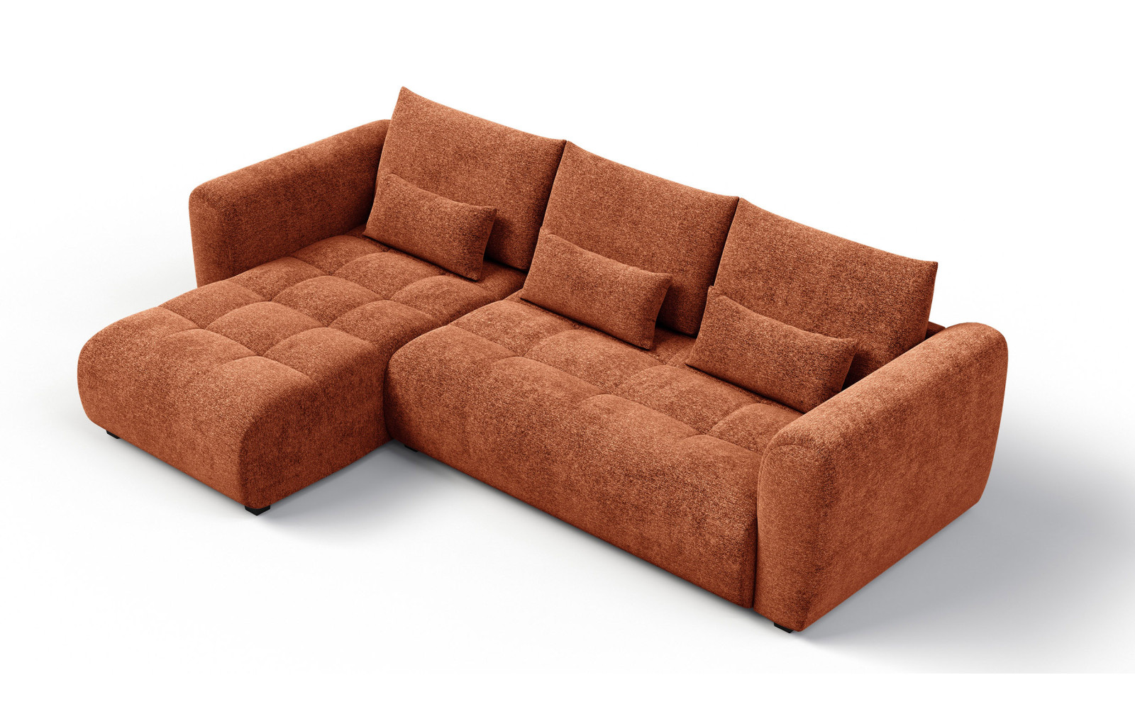 Ecksofa 4-Sitzer links SORENO, orange