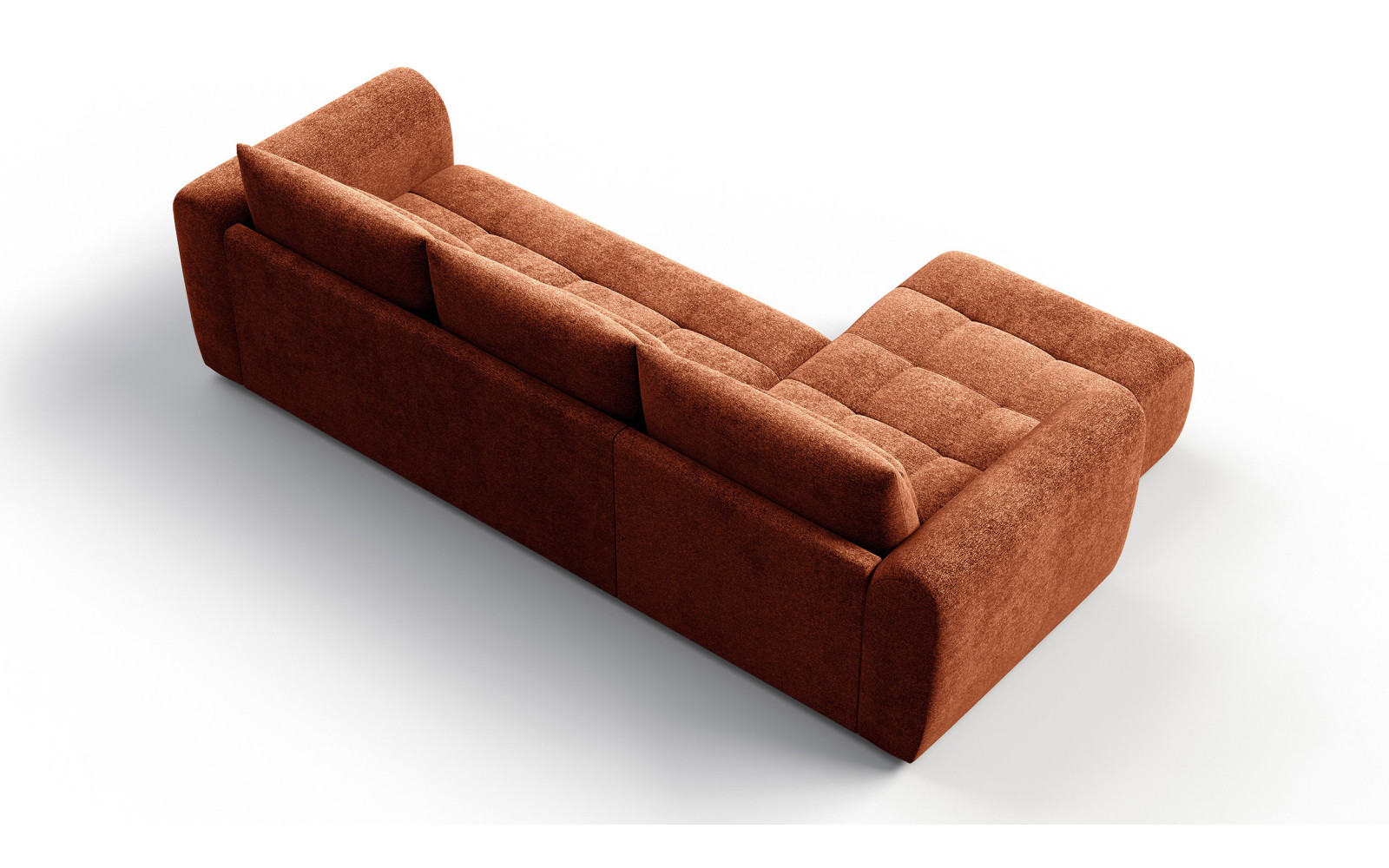 Ecksofa 4-Sitzer links SORENO, orange