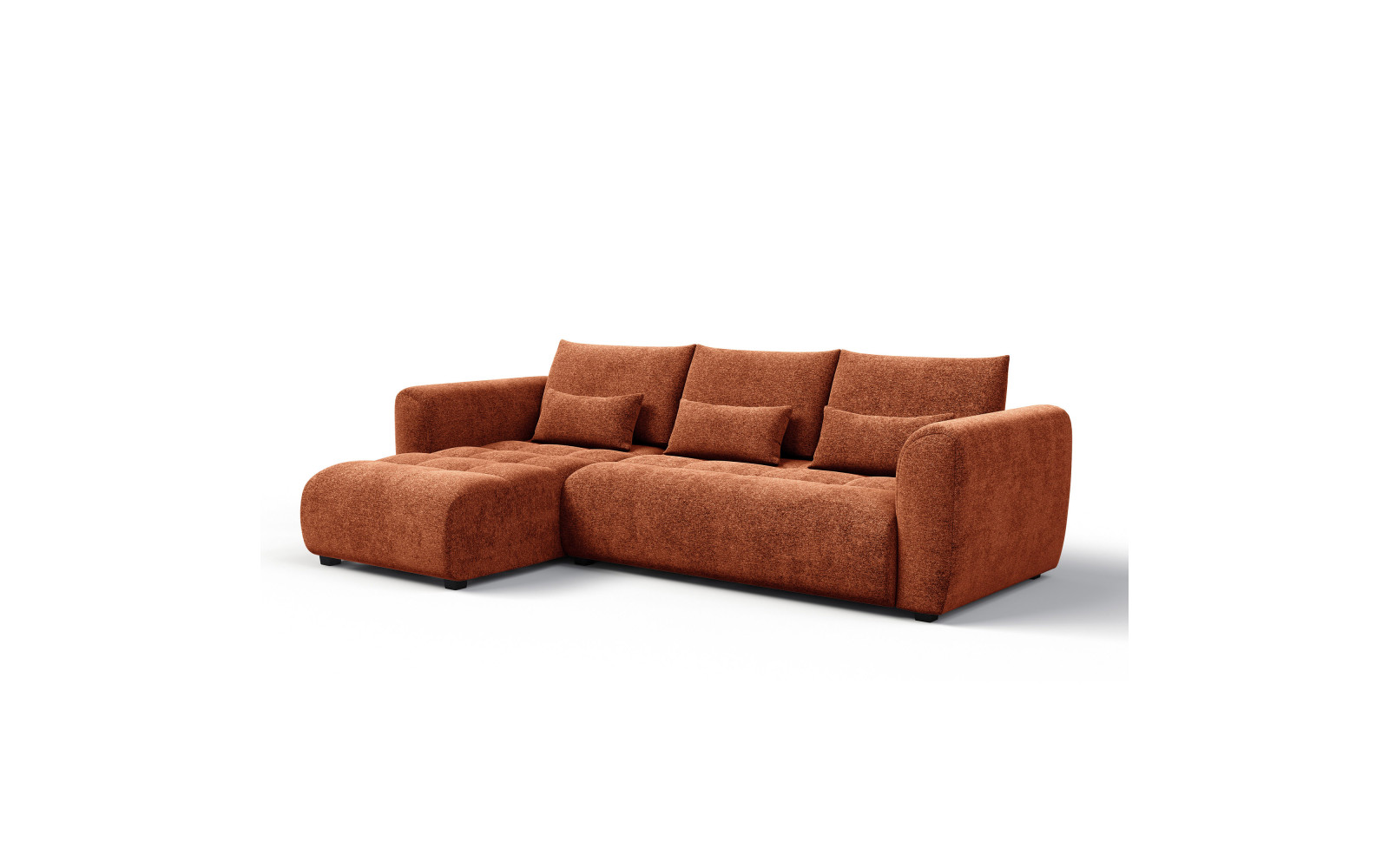 Ecksofa 4-Sitzer links SORENO, orange