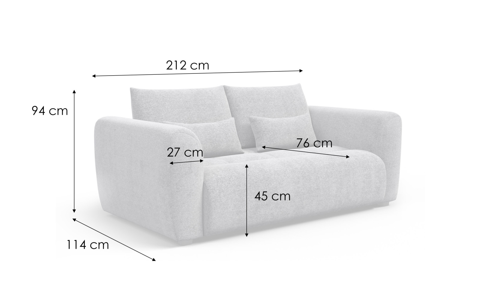 Sofa 3-Sitzer SORENO, dunkelblau