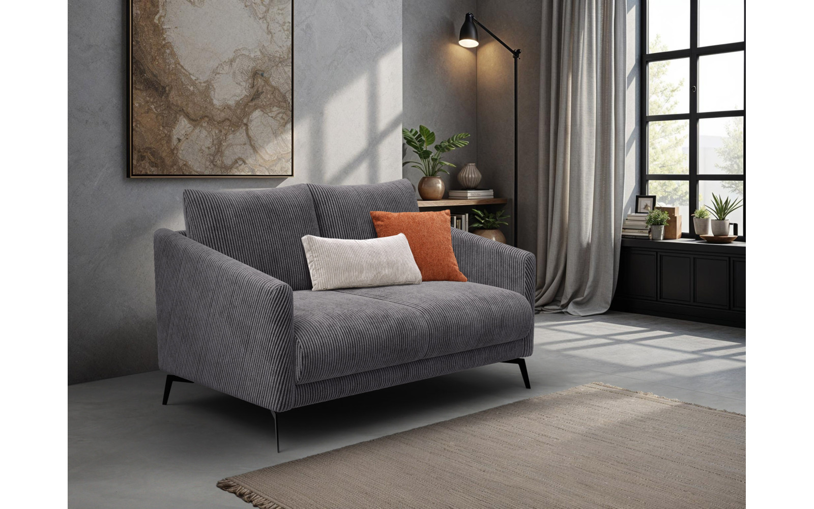 Sofa 2-Sitzer VILT, dunkelgrau