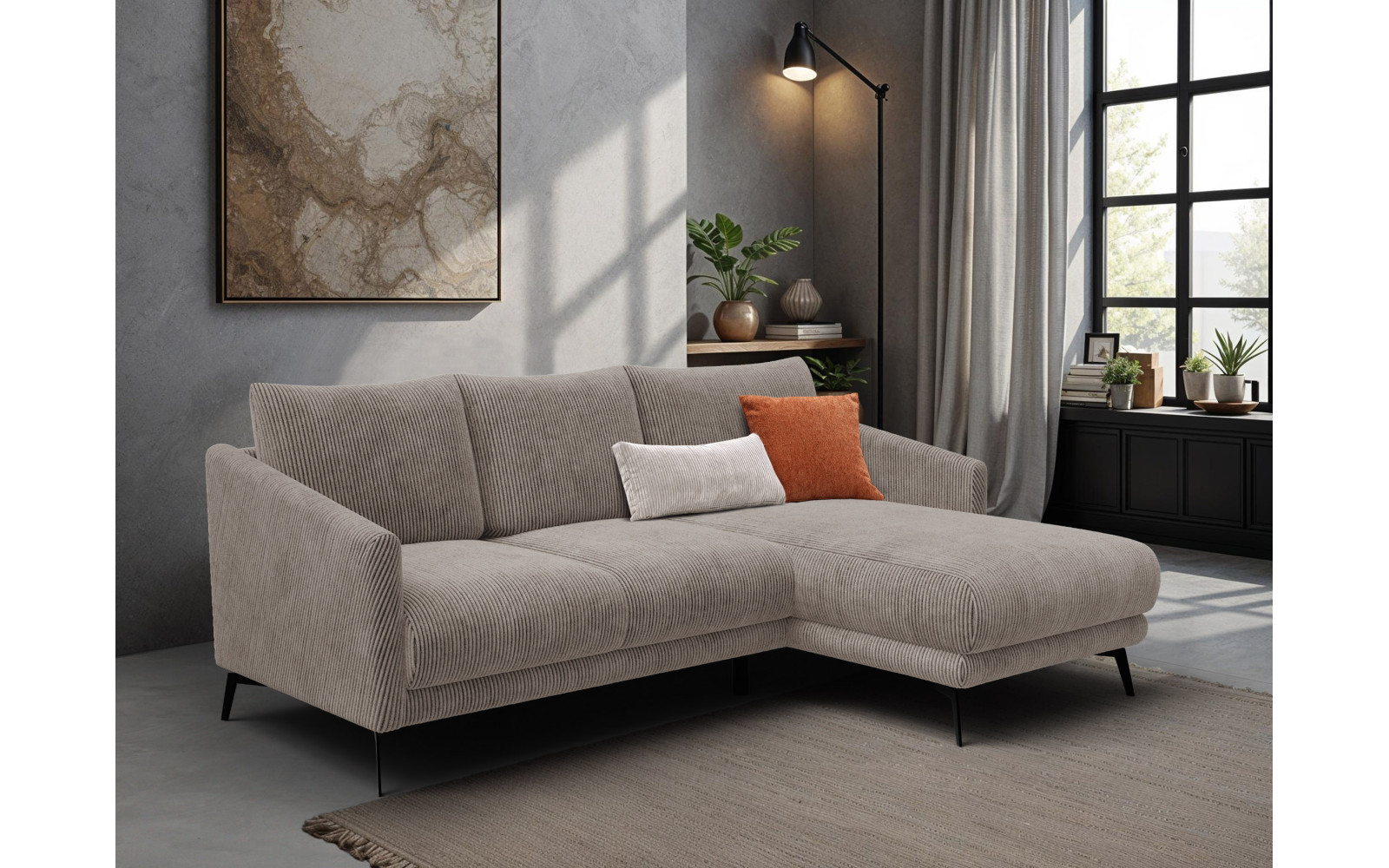 Ecksofa 3-Sitzer rechts VILT, taupe