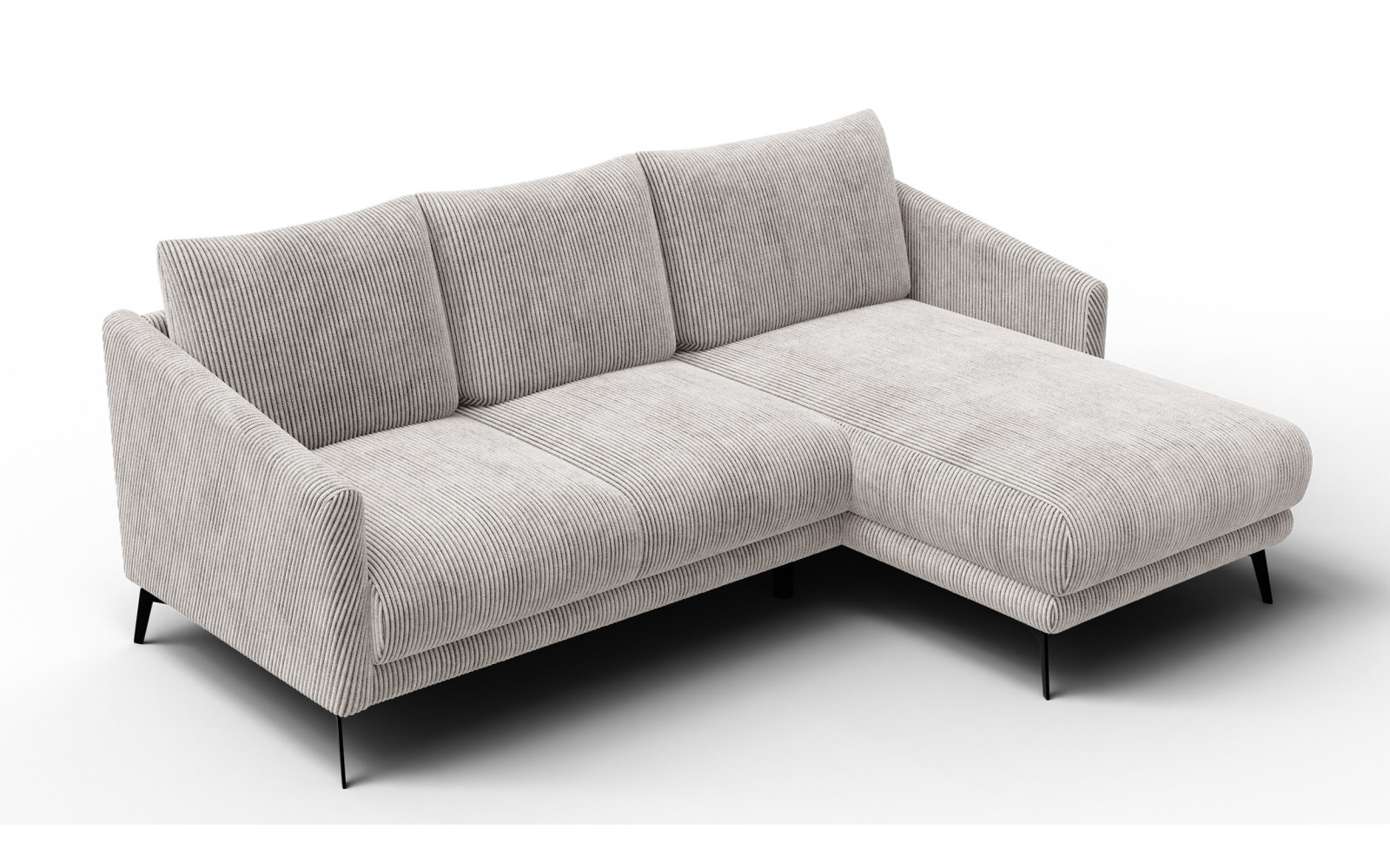 Ecksofa 3-Sitzer rechts VILT, perlweiß