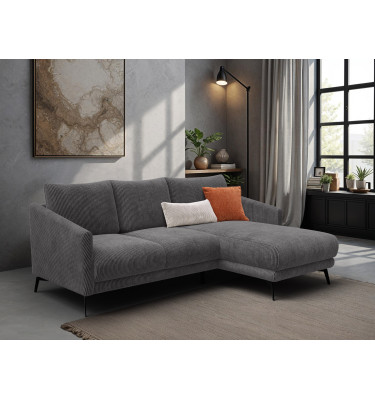 Ecksofa 3-Sitzer rechts VILT, dunkelgrau