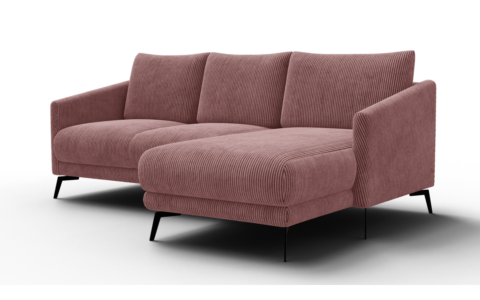 Ecksofa 3-Sitzer rechts VILT, altrosa