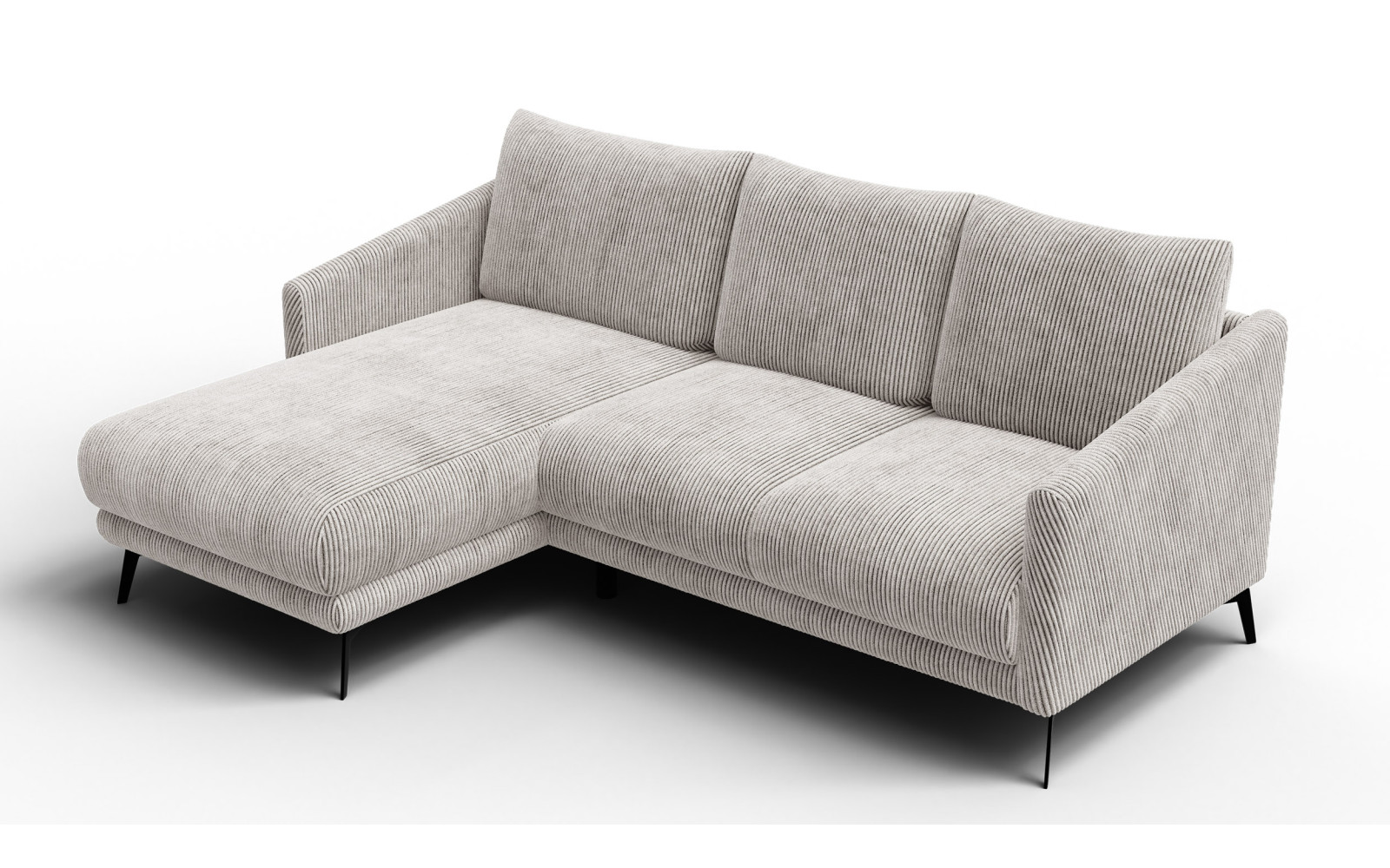 Ecksofa 3-Sitzer links VILT, perlweiß