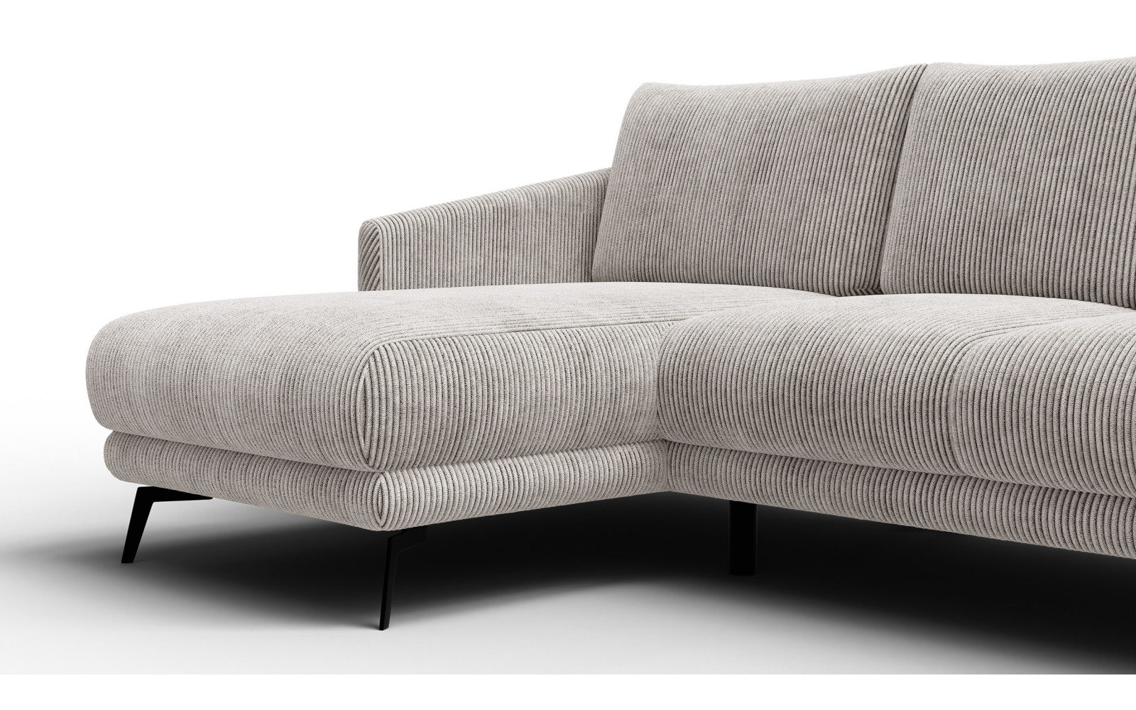 Ecksofa 3-Sitzer links VILT, perlweiß