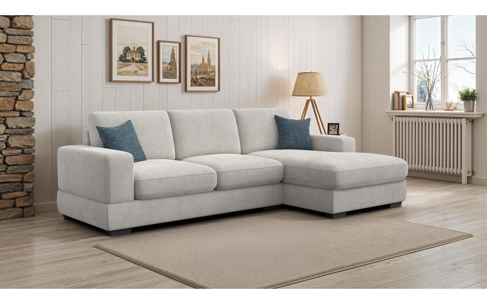 Ecksofa 4-Sitzer rechts OTTO, creme
