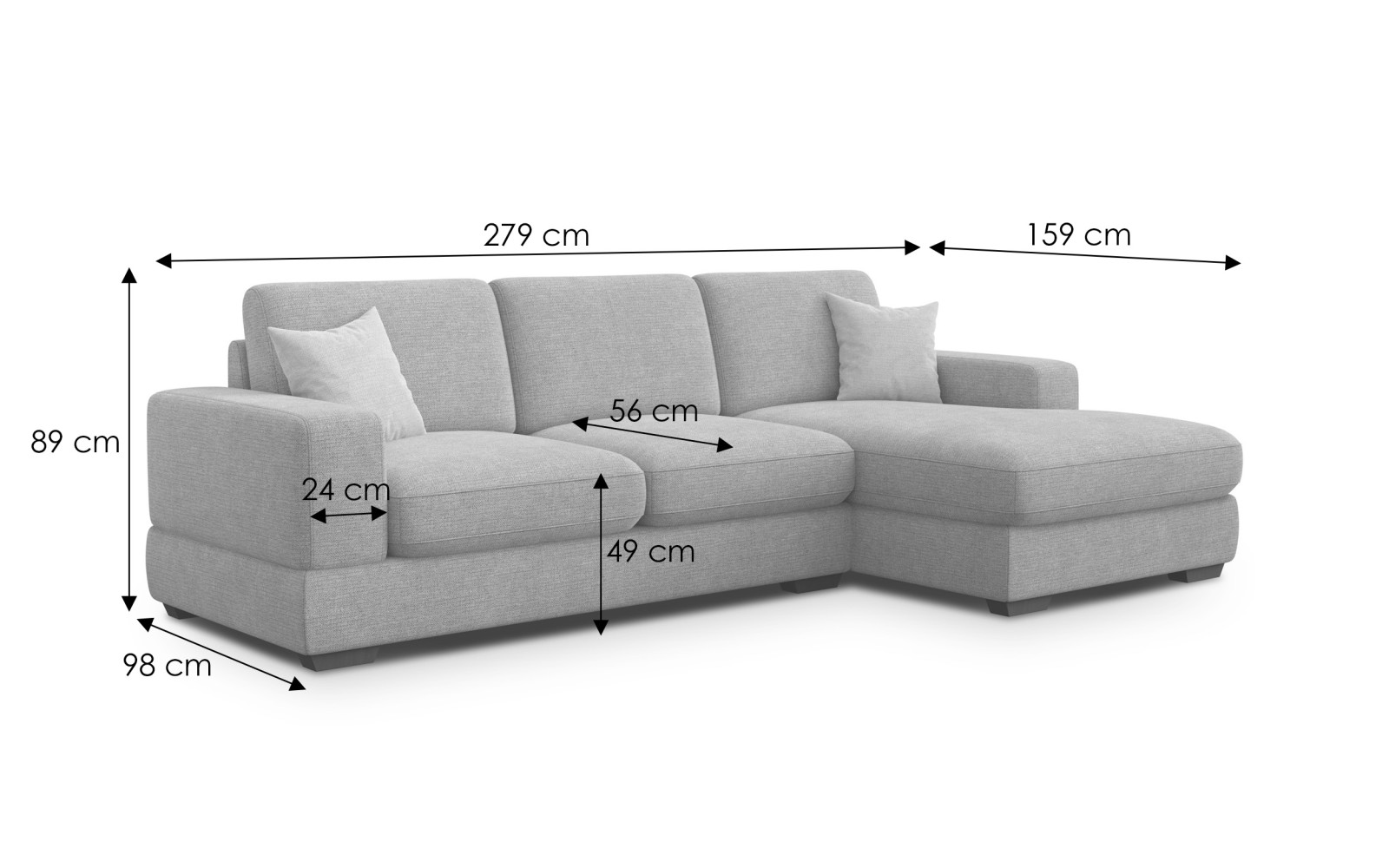Ecksofa 4-Sitzer rechts OTTO, grau