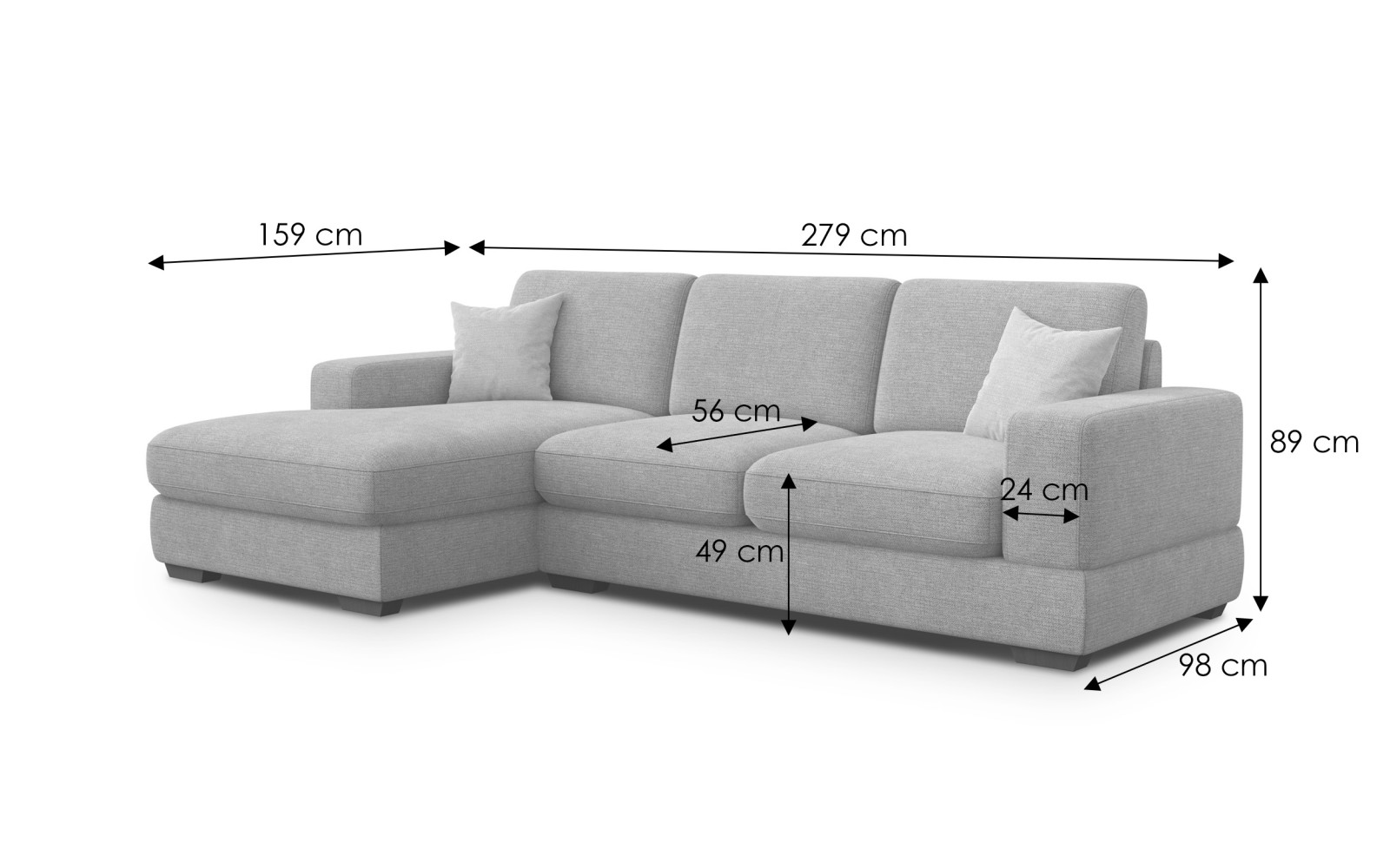 Ecksofa 4-Sitzer links OTTO, marineblau