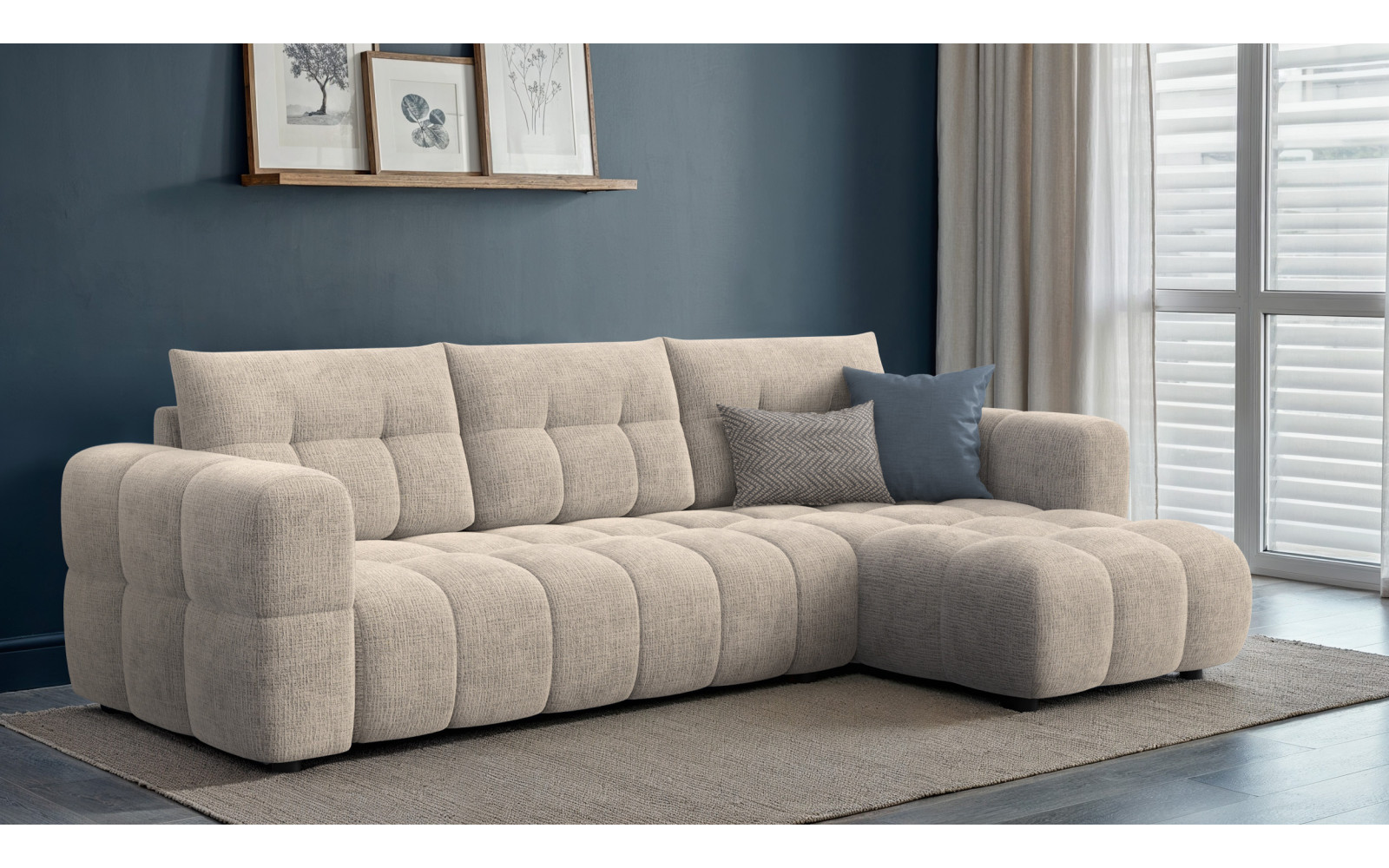 CLOUDI Ecksofa 4-Sitzer rechts, beige