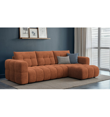 CLOUDI Ecksofa 4-Sitzer rechts, rostrot