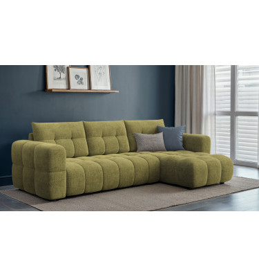 CLOUDI Ecksofa 4-Sitzer rechts, olivgrün