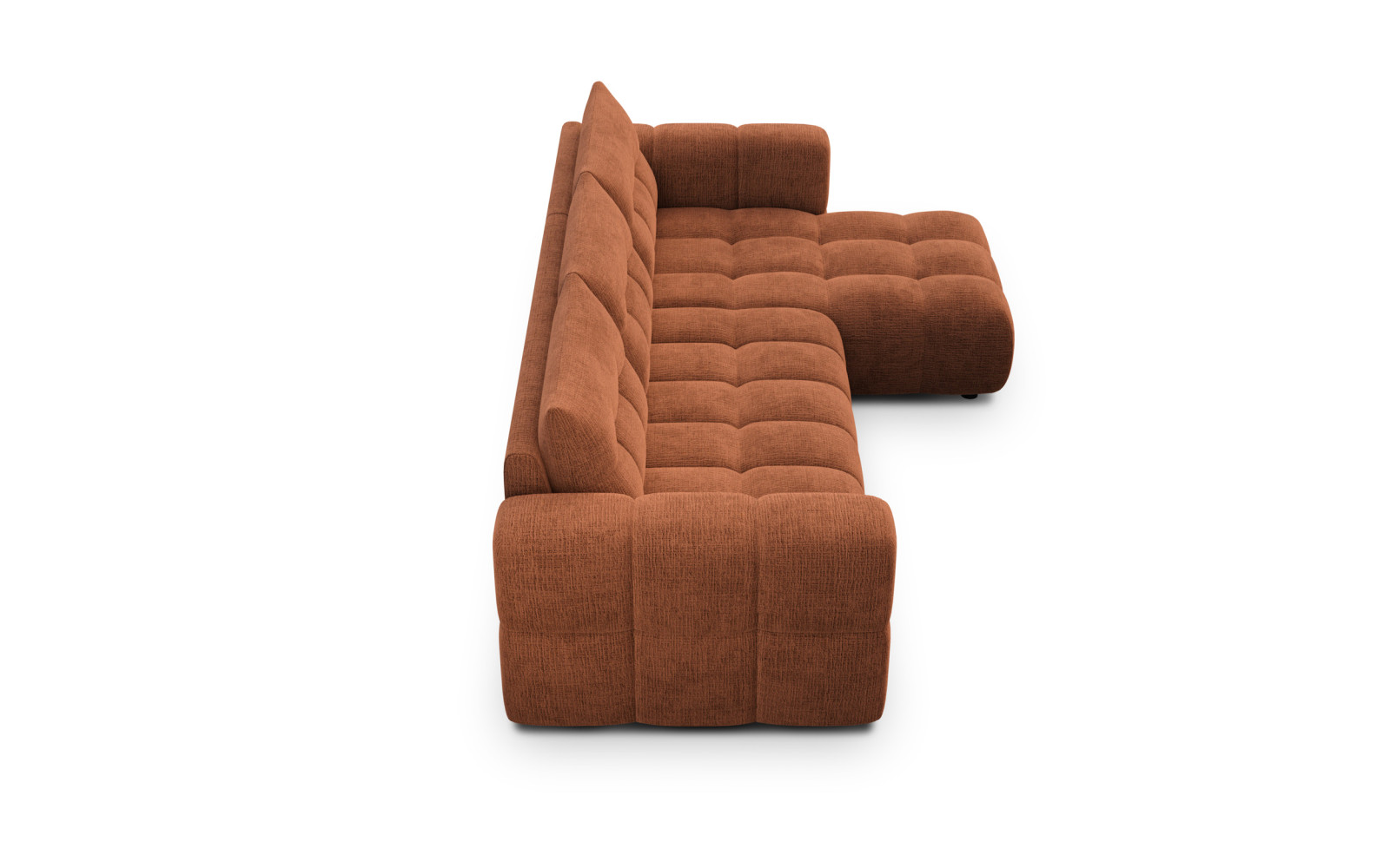 CLOUDI Ecksofa 4-Sitzer rechts, rostrot