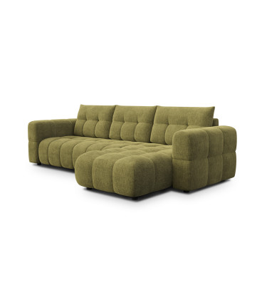 CLOUDI Ecksofa 4-Sitzer rechts, olivgrün