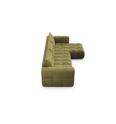 CLOUDI Ecksofa 4-Sitzer rechts, olivgrün