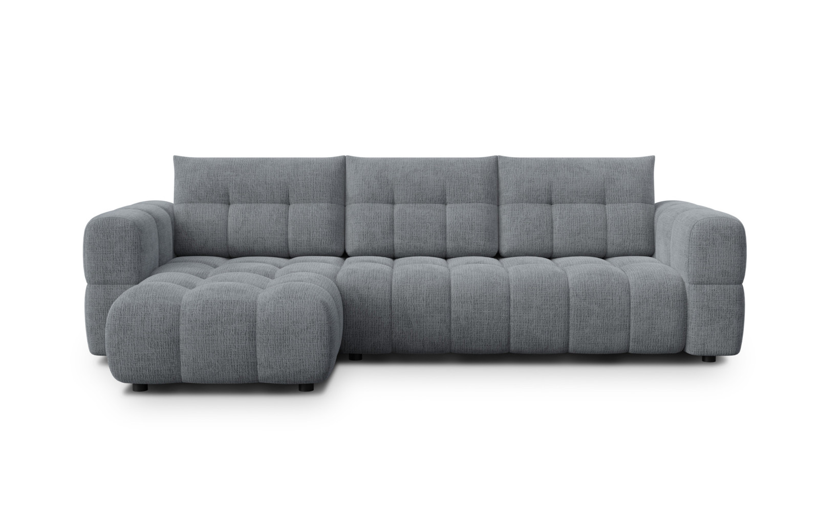 CLOUDI Ecksofa 4-Sitzer links, dunkelgrau