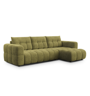 CLOUDI Ecksofa 4-Sitzer rechts, olivgrün