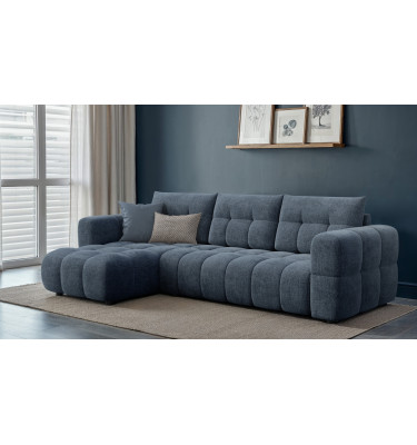 CLOUDI Ecksofa 4-Sitzer links, marineblau