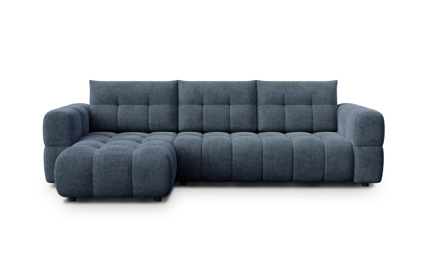 CLOUDI Ecksofa 4-Sitzer links, marineblau
