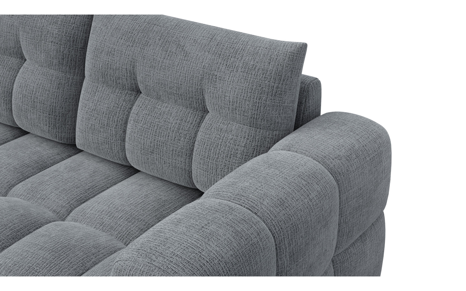 CLOUDI Ecksofa 4-Sitzer links, dunkelgrau