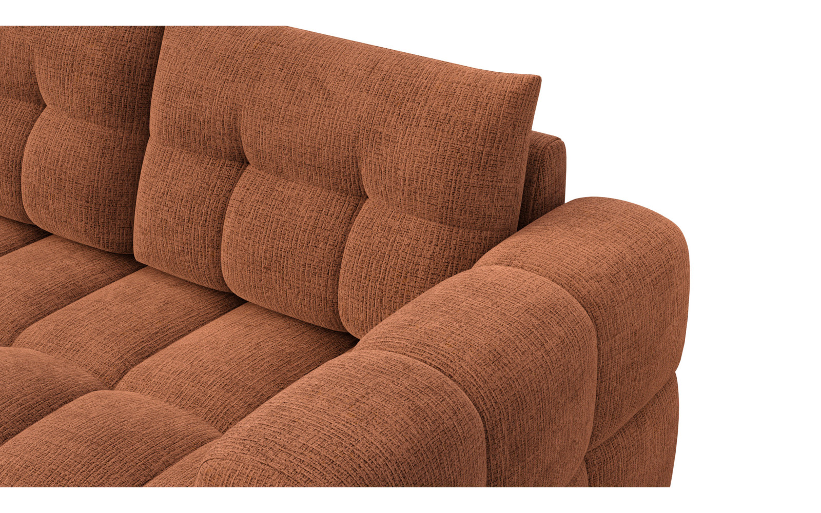 CLOUDI Ecksofa 4-Sitzer links, rostrot