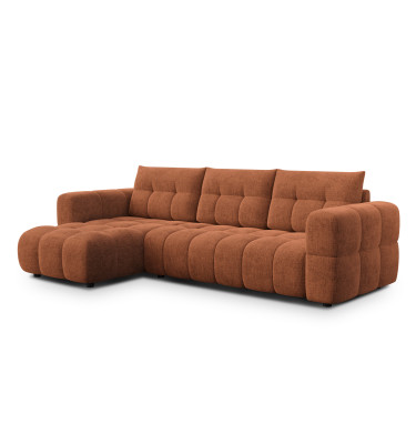 CLOUDI Ecksofa 4-Sitzer links, rostrot