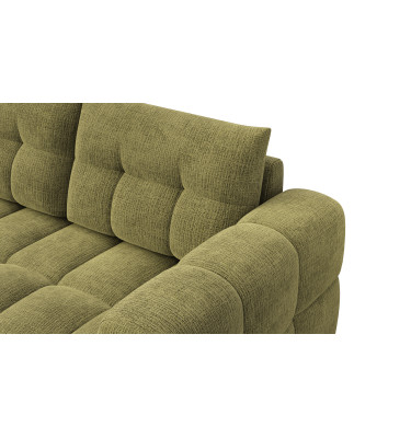 CLOUDI Ecksofa 4-Sitzer links, olivgrün