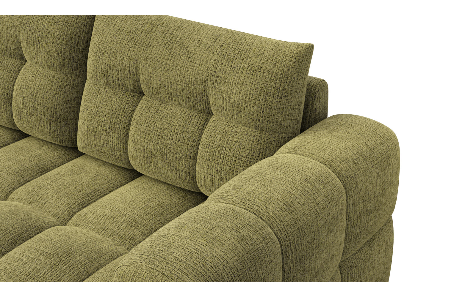 CLOUDI Ecksofa 4-Sitzer links, olivgrün