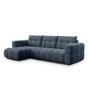 CLOUDI Ecksofa 4-Sitzer links, marineblau