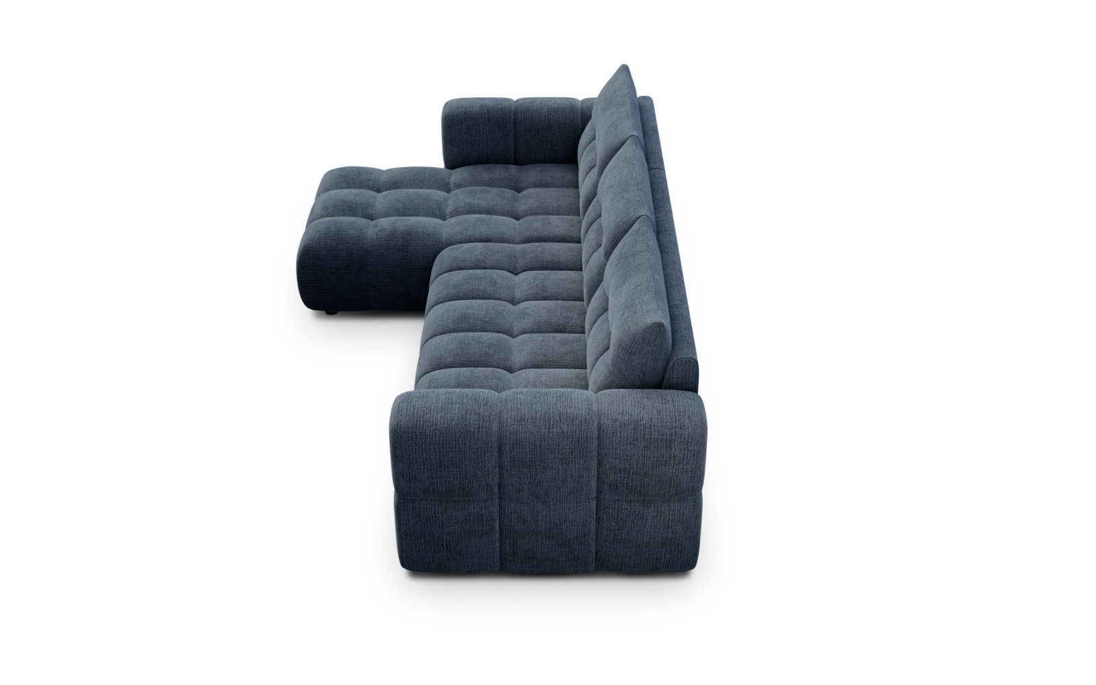 CLOUDI Ecksofa 4-Sitzer links, marineblau