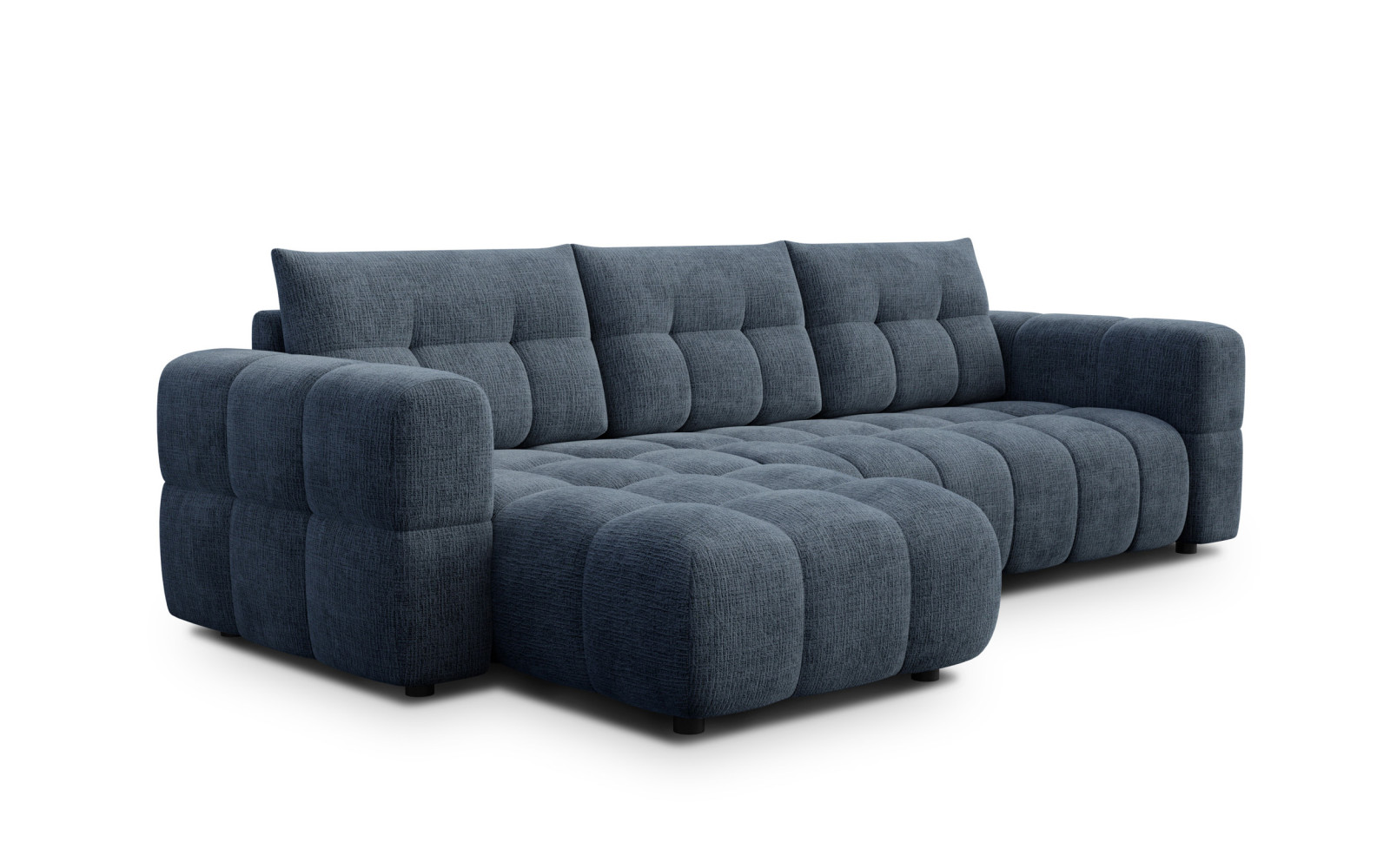 CLOUDI Ecksofa 4-Sitzer links, marineblau