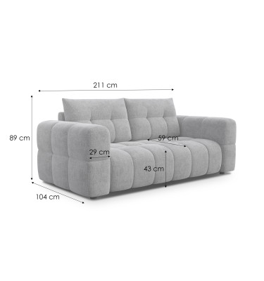 CLOUDI 2,5-Sitzer-Sofa, dunkelgrau