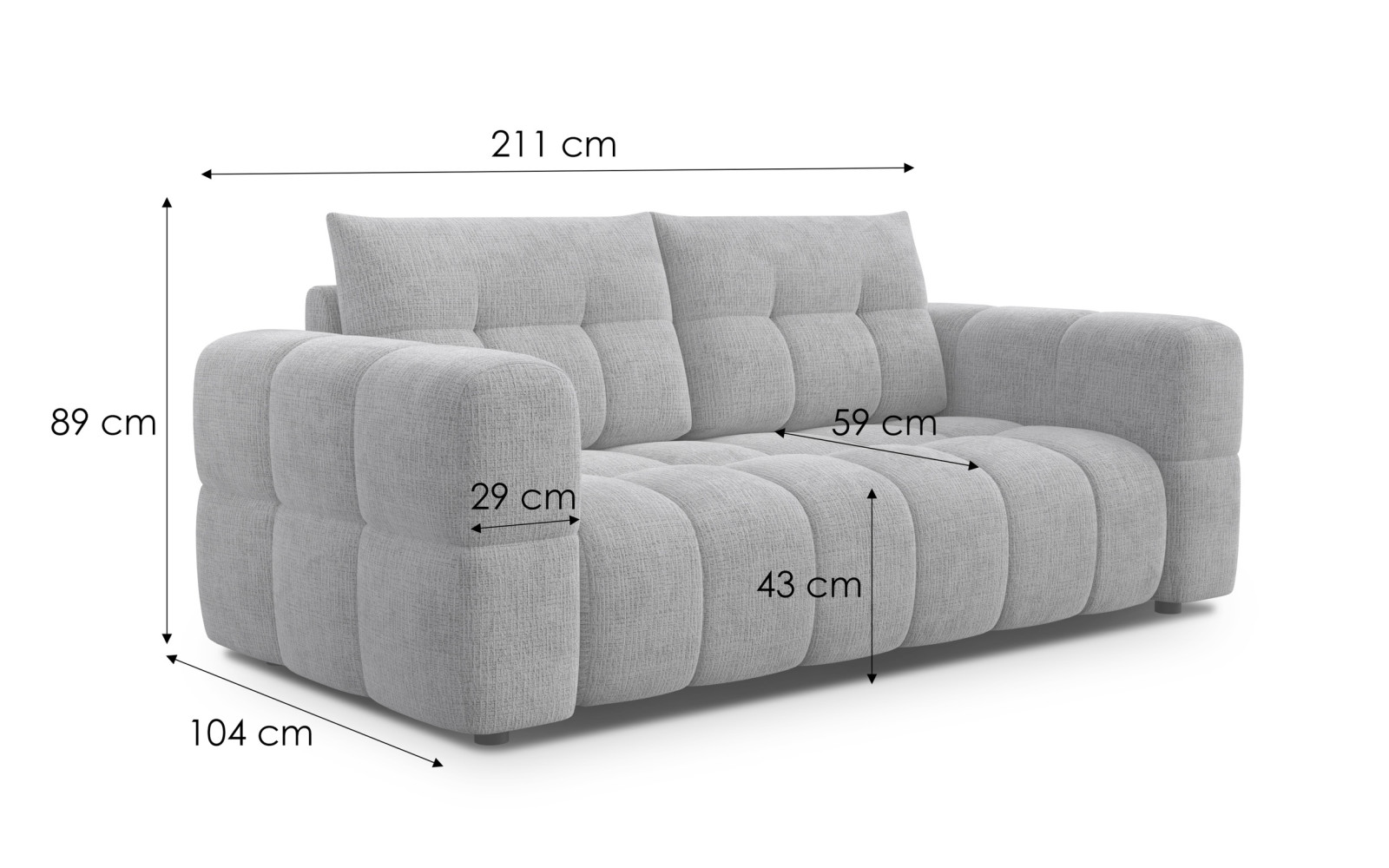 CLOUDI 2,5-Sitzer-Sofa, olivgrün